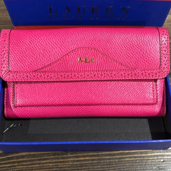 Ralph Lauren Lauren Romilly slim Pocket Wallet Aruba Pink with box - Picture 2 of 11